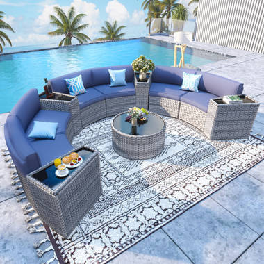 Half round best sale patio set